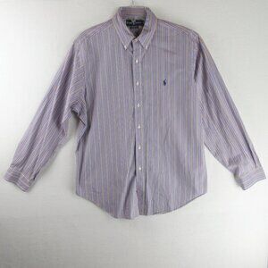 Ralph Lauren Classic Striped Casual Button Down Shirt Size 17 Long Sleeve
